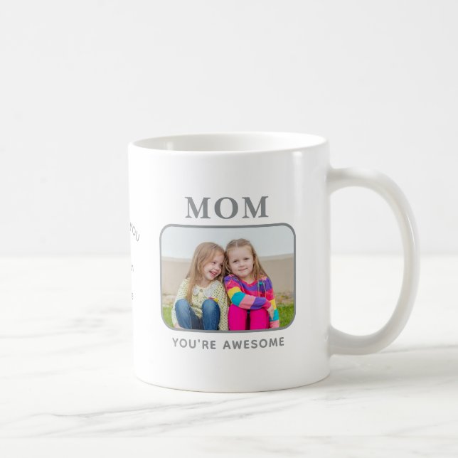 De Café Mamá “Eres Increíble” Taza Personalizada con Foto (Derecha)