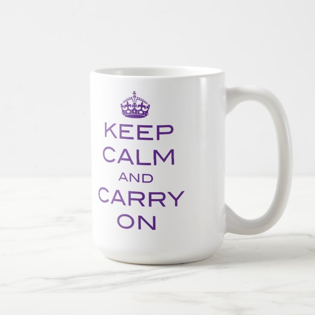 De Café Mantener la calma y continuar con la taza - Púrpur (Derecha)