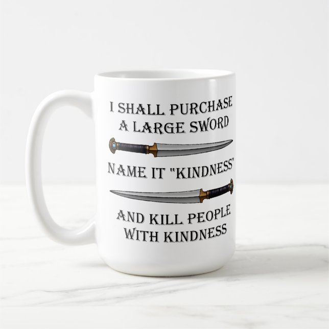 De Café Mátalos con amabilidad Taza divertida (Izquierda)