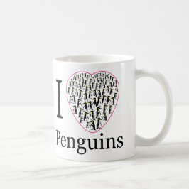 De Café Me encantan los pingüinos en la taza rosa del cora