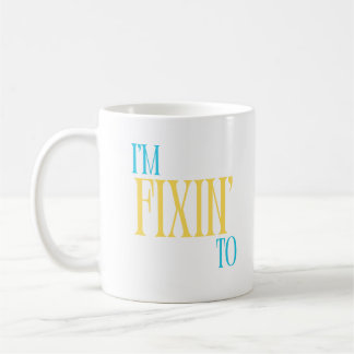 De Café Me estoy fijando en la taza sur en azul y amarillo