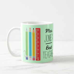 De Café Mejor taza personalizada del lápiz del profesor