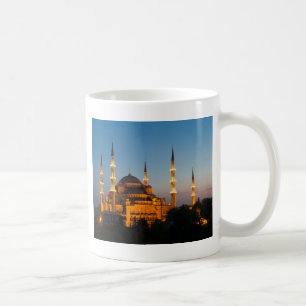 De Café Mezquita azul en la taza crepuscular
