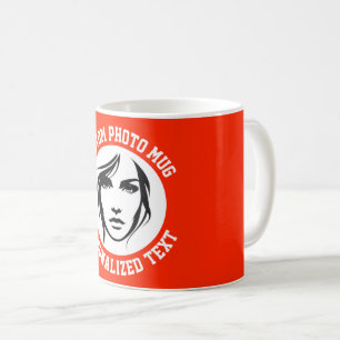 De Café Mi Rostro en una Taza Personalizada ROJO BRILLANTE
