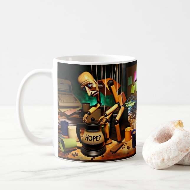 De Café Mi taza odia las mañanas también (Con donut)