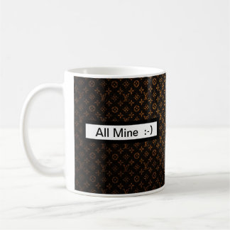 De Café Monograma impreso del LV en la taza