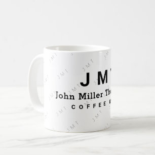 De Café monograma sobre la taza blanca con nombre