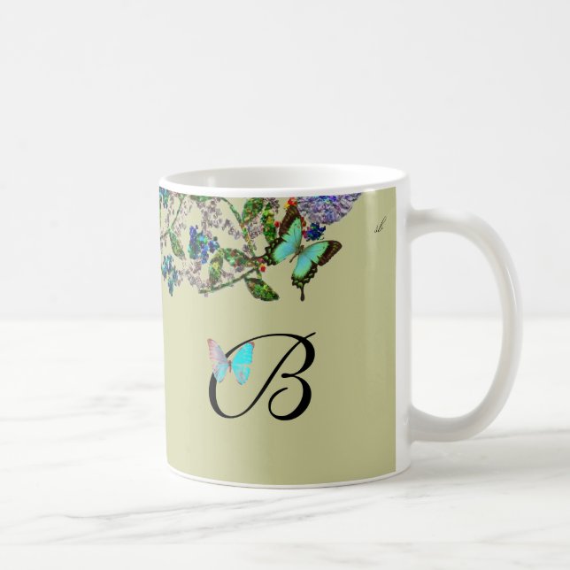 De Café Monogramed Bejeweled la taza (Derecha)