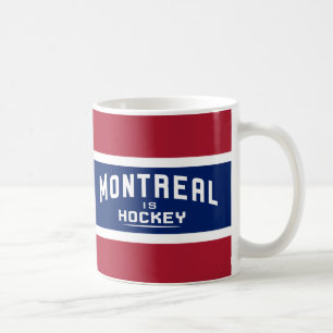 De Café Montreal es hockey, rojo, blanco, y taza azul