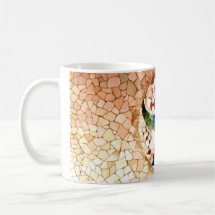 De Café Mosaico abstracto piedras azulejo Gaudí Taza