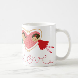 De Café Muchacho y chica del dibujo animado en taza del