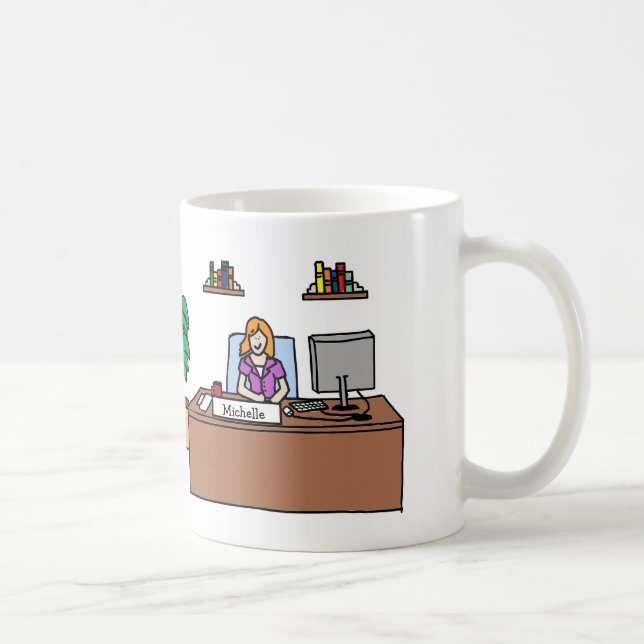 De Café Mujer en la oficina - taza personalizada del (Derecha)