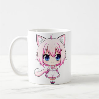 De Café Neko chibi anime girl Taza