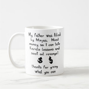 De Café Ninjas Mataron a Mi Padre Taza Divertida Humor