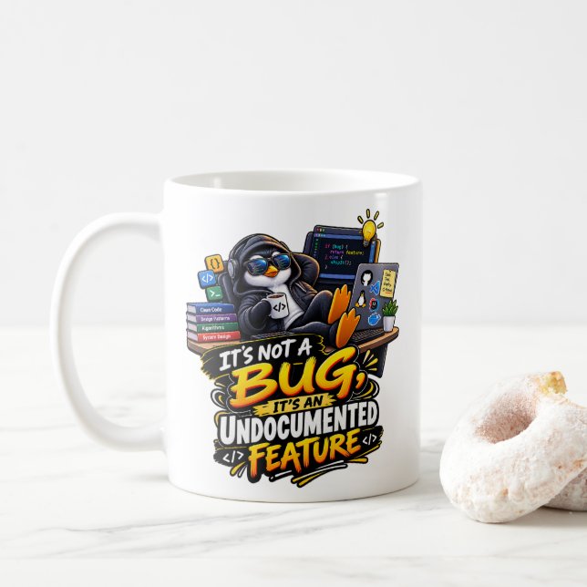 De Café No es un error, es una característica Taza para in (Con donut)