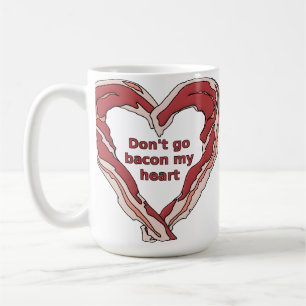 De Café No va el tocino mi taza divertida del corazón
