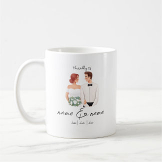 De Café Novia y Groom Mug, taza Boda