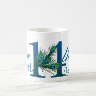 De Café Número 14/14ta taza del diseño del texto del