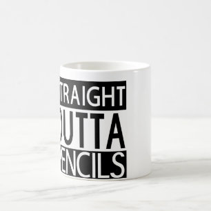 De Café Outta recto dibujó a lápiz la taza