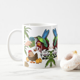 De Café Pájaros Vaca Cerdos Taza