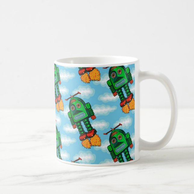 De Café "Para arriba encendida" taza del robot (Derecha)