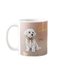 Pareja maltesa mascota taza