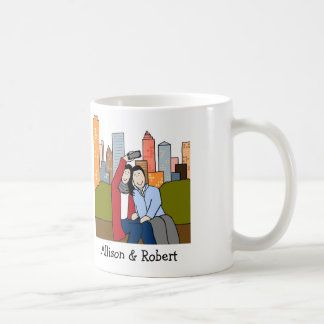 De Café Pares que toman la taza personalizada selfie- del