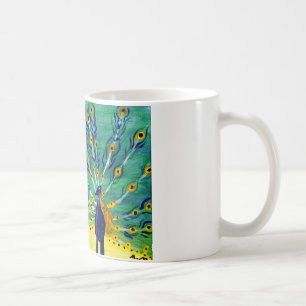 De Café Pavo real taza