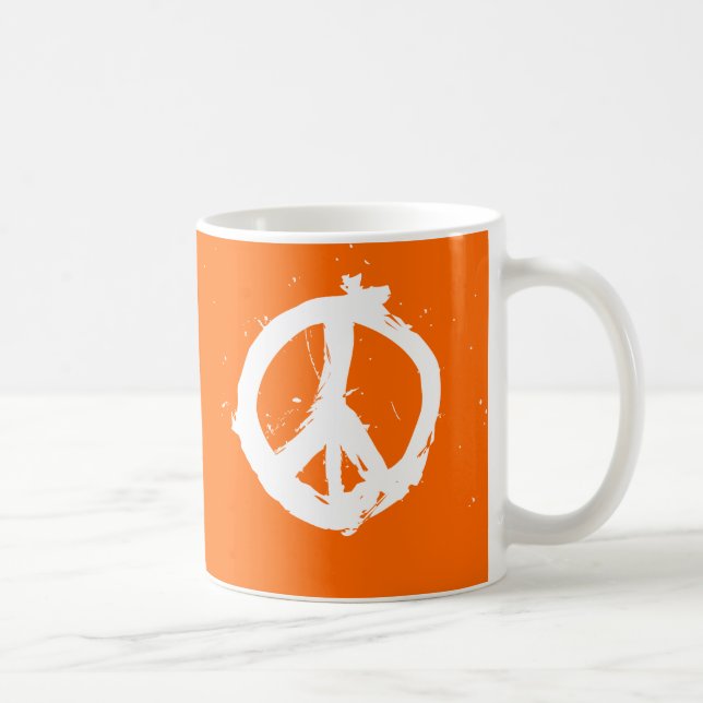 De Café Paz. Amor. Java. Taza - naranja (Derecha)