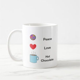 De Café "Paz, amor, taza del chocolate caliente"