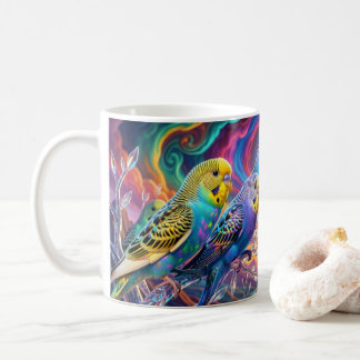 De Café Periquitos vibrantes. Taza