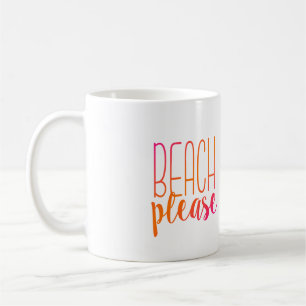 De Café Playa por favor taza rosada y anaranjada del