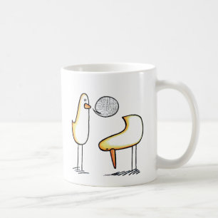 De Café Pollos en la taza blanca
