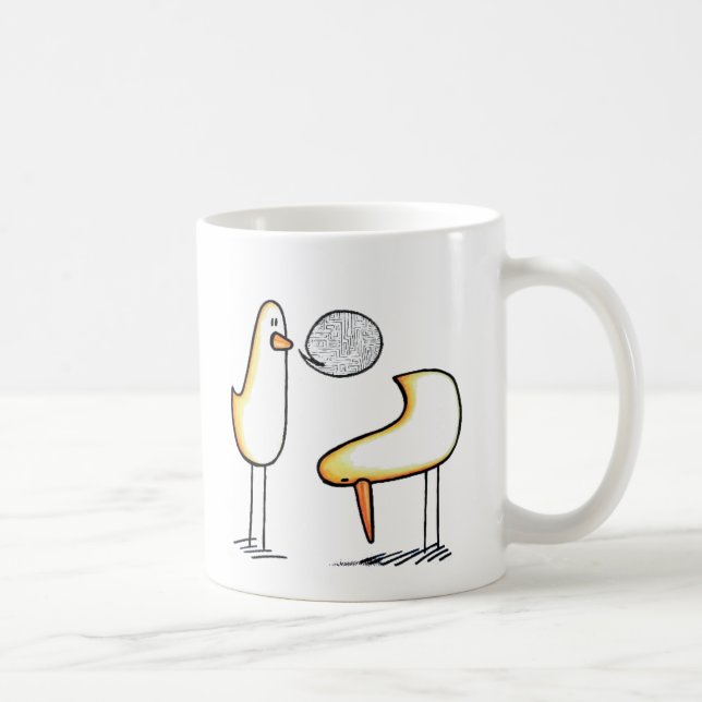 De Café Pollos en la taza blanca (Derecha)