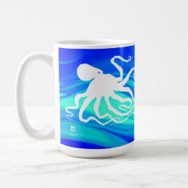 De Café Pulpo 6 en verde azul, Seward - 15 onzas. Taza