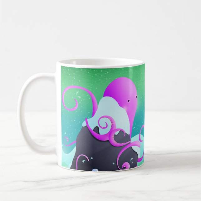 De Café pulpo y pingüino - taza (Izquierda)
