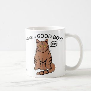 De Café ¿Quién es un BUEN CHICO? Taza del gato atigrado ma