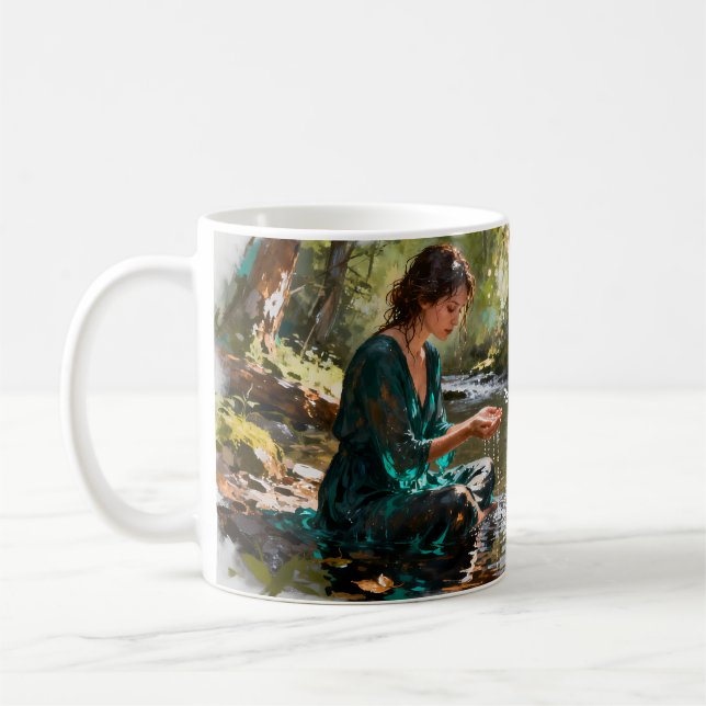 De Café Recibe la taza Reflexión del Bosque Tranquilo (Izquierda)