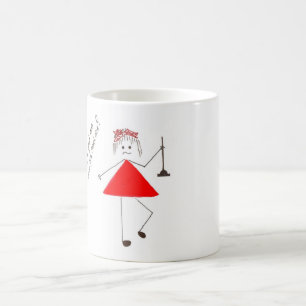 De Café "ríe nerviosamente en" taza roja