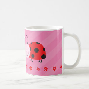 De Café Roja taza personalizada pequeña mariquita