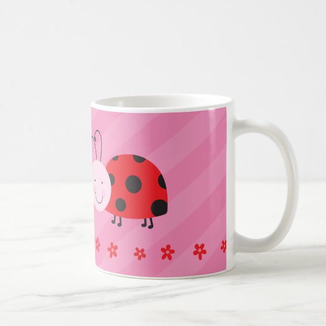 De Café Roja taza personalizada pequeña mariquita (Derecha)