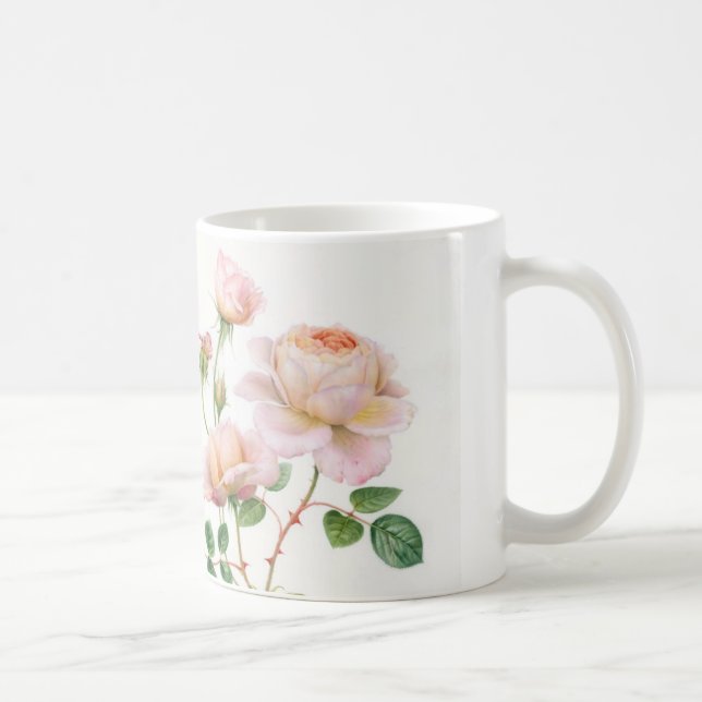 De Café Rosas rosados en la taza (Derecha)