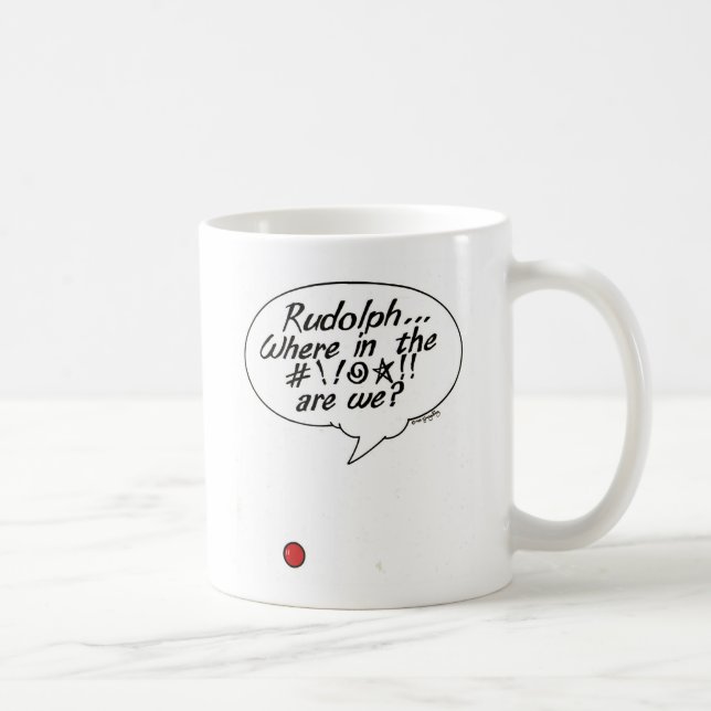De Café Rudolph… ¡Donde en #!! ¡@☆!! ¿somos? Taza (Derecha)