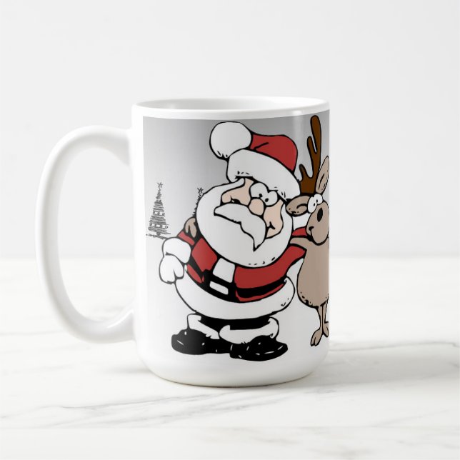 De Café Santa y Rudolph la taza sospechada roja del reno (Izquierda)