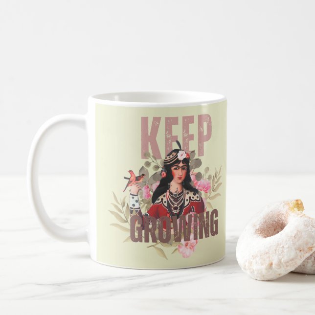 De Café Seguir creciendo en la taza (Con donut)