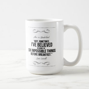 De Café "Seis cosas imposibles" Alicia en taza del país d