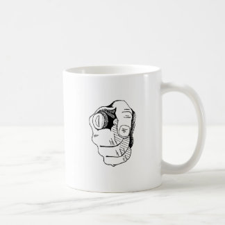 De Café Señalar la taza del dedo