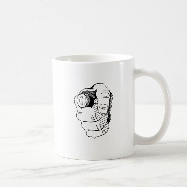 De Café Señalar la taza del dedo (Derecha)