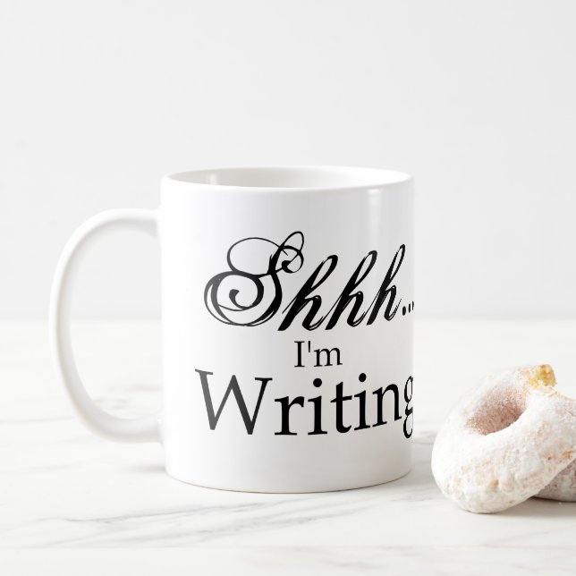 De Café Shh estoy escribiendo la taza (Con donut)