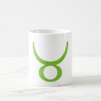 Símbolo astrológico del tauro, taza del zodiaco
